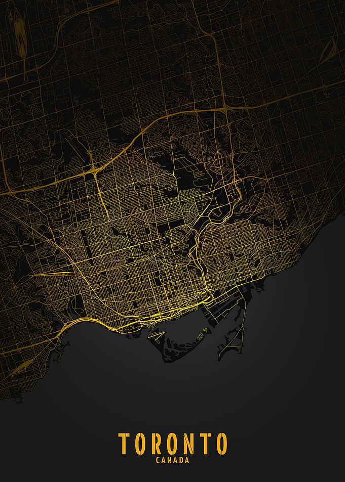 Golden Toronto City Map