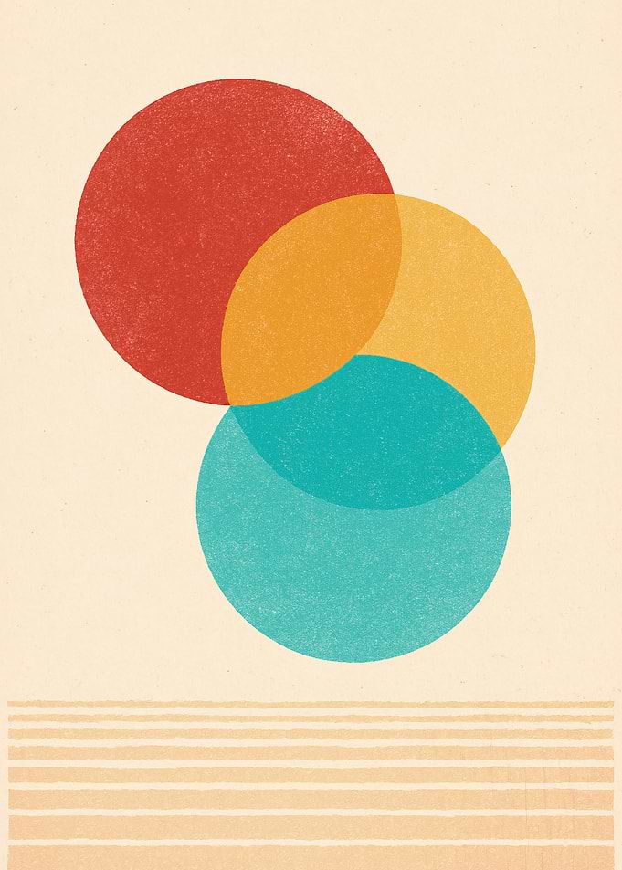 Abstract Colored Circles Art Print