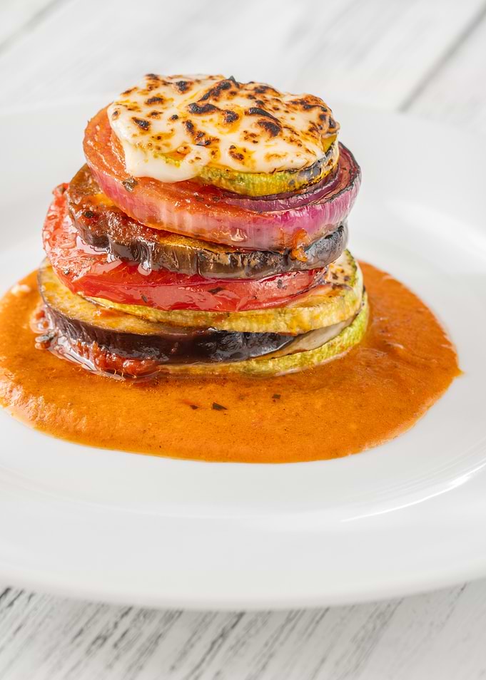Ratatouille Stack with Tomato Sauce