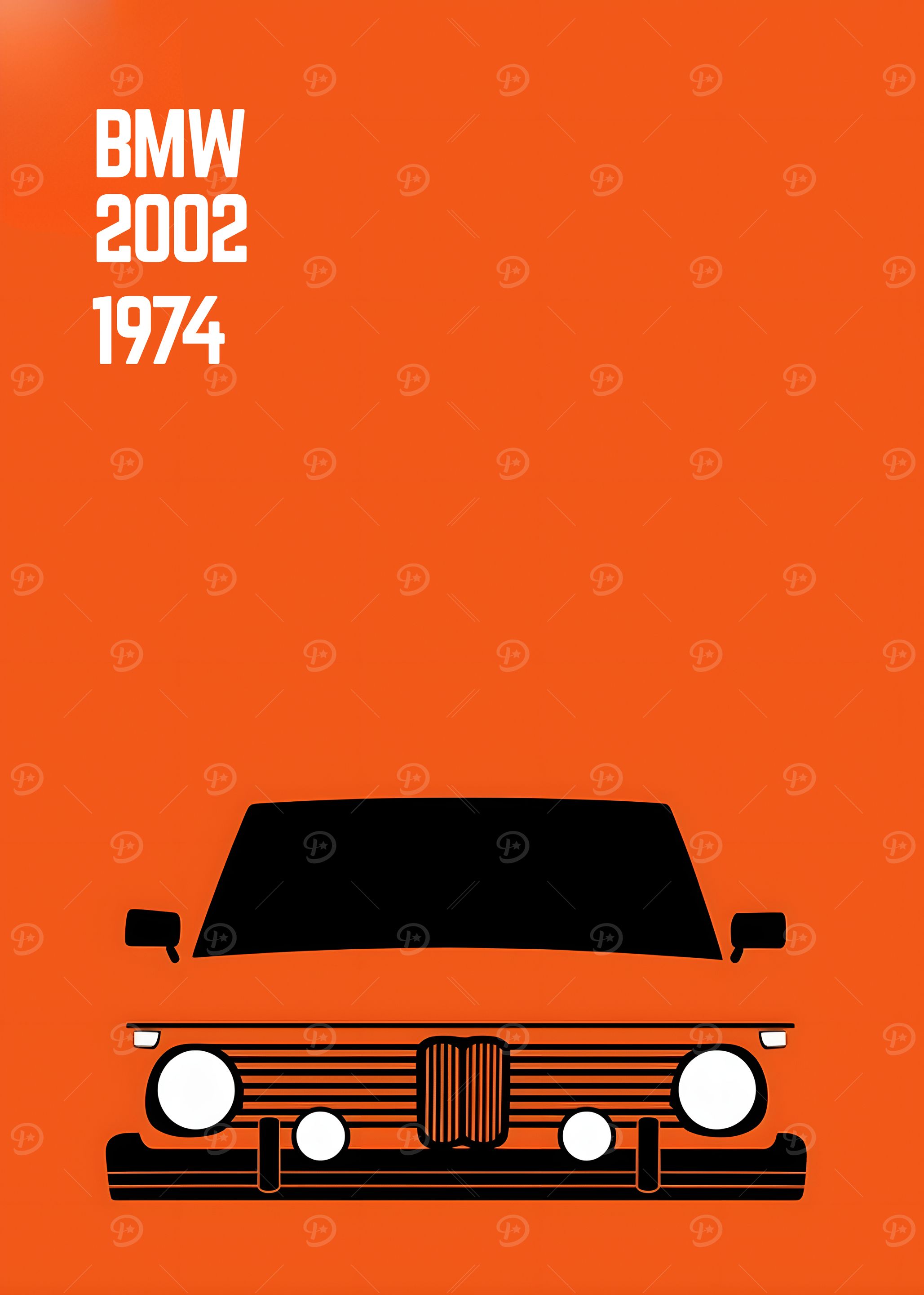 BMW 2002 1974 Minimalist Car Poster