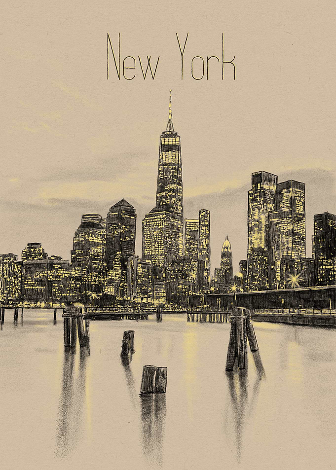 New York City Skyline Drawing