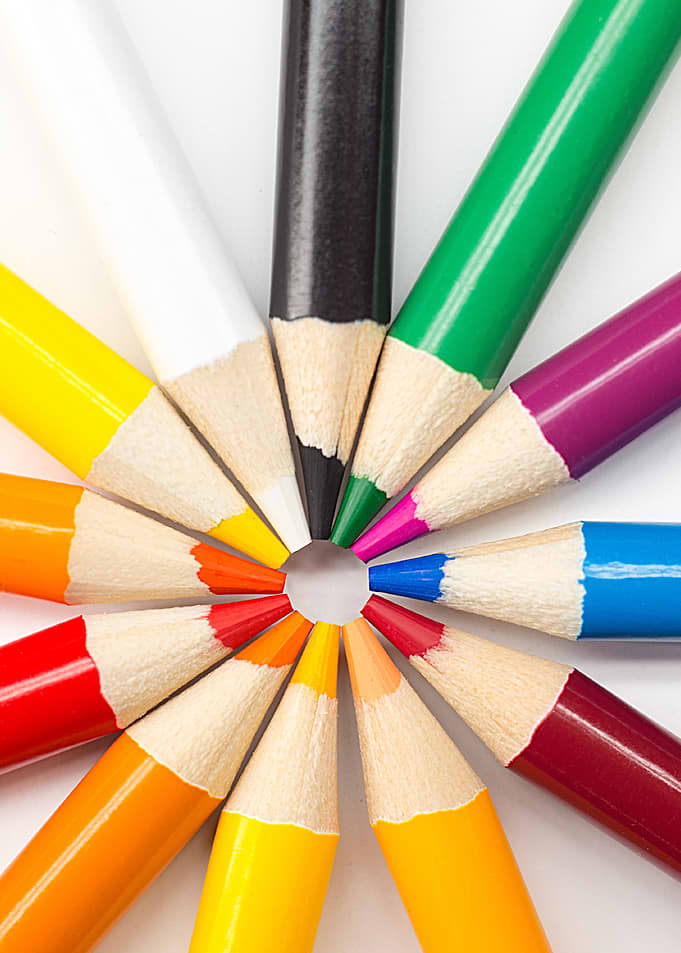 Colorful Pencils Circle