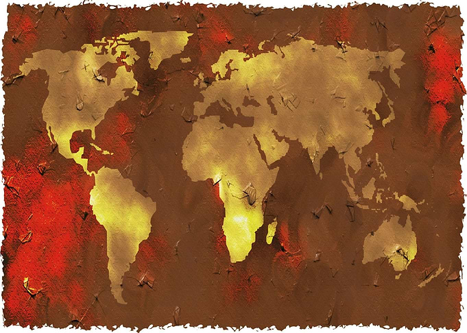 Textured World Map Art