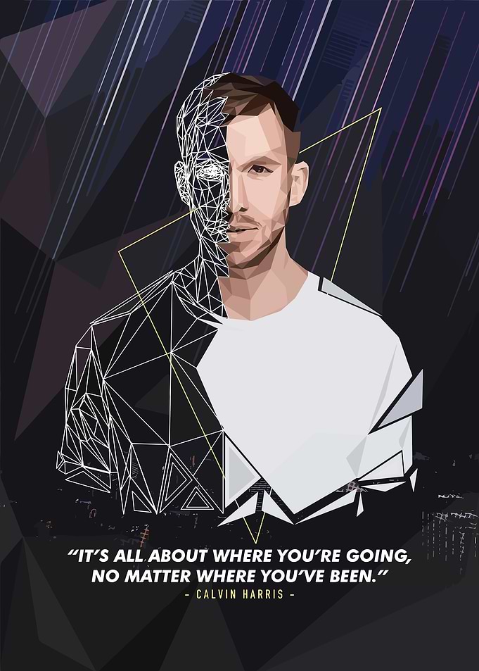 Calvin Harris Polygonal Portrait