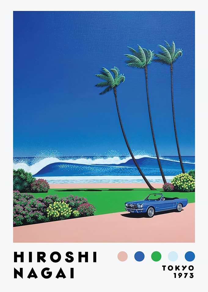 Hiroshi Nagai: Beach Scene with Car