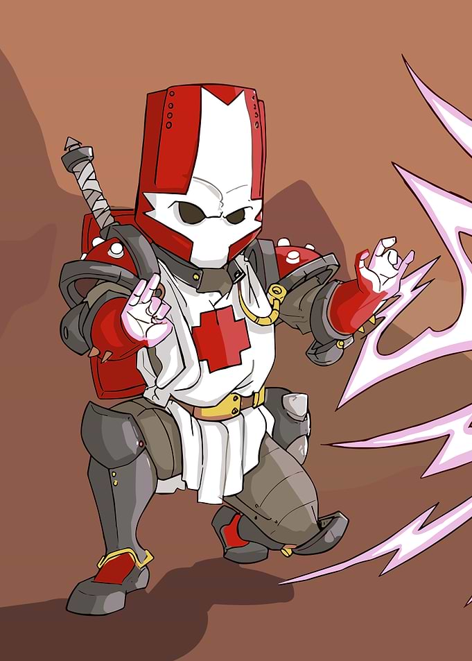 Cartoon Knight with Lightning Attack