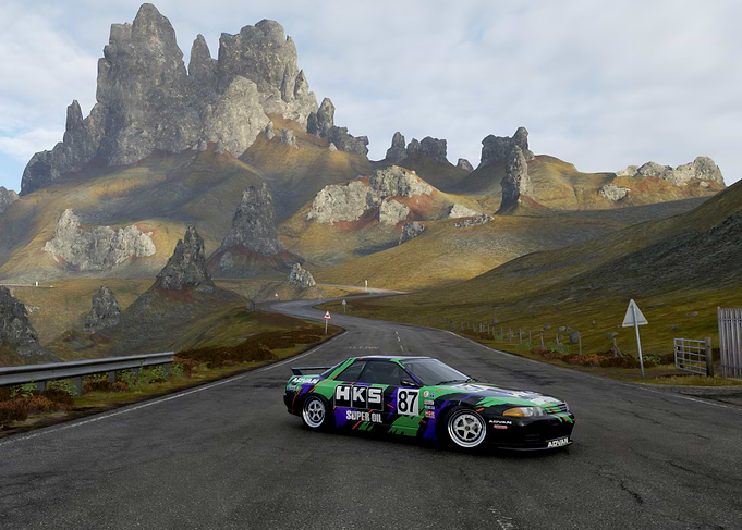 Nissan Skyline R32 on Mountain Road