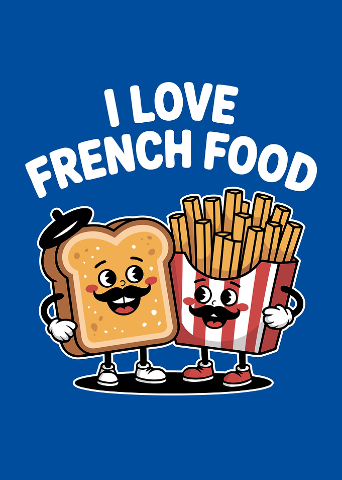 I Love French Food Cartoon