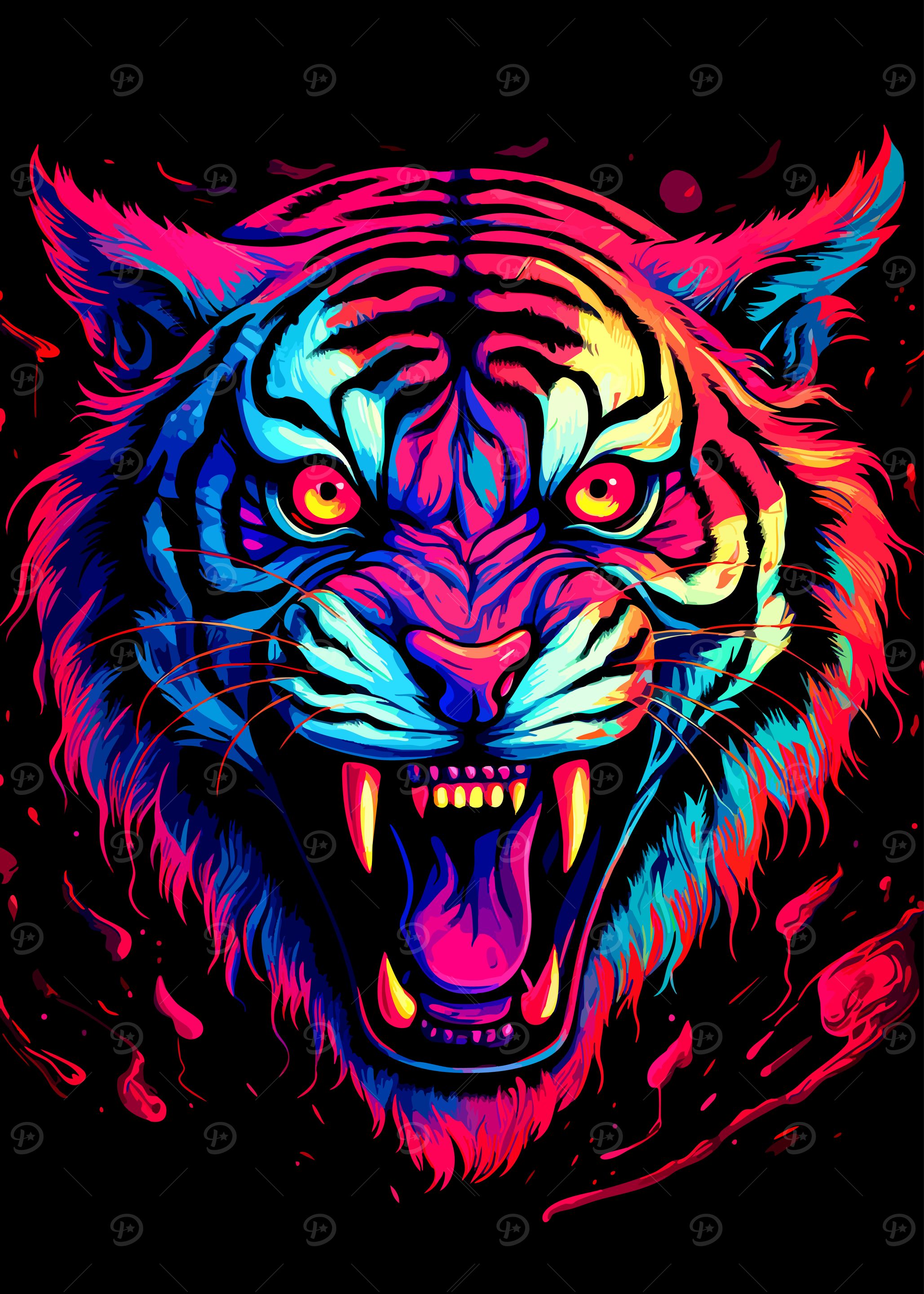 Colorful Tiger Roar