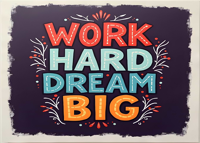 Work Hard Dream Big Inspirational Art
