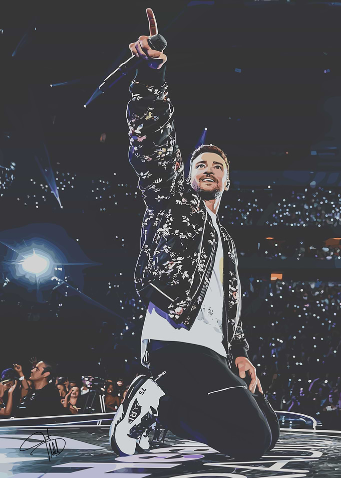 Justin Timberlake performing on stage
