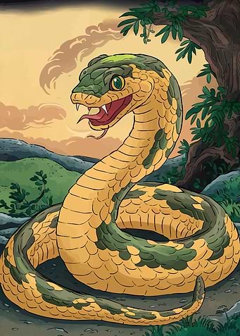 Cartoon Snake Natural Environment