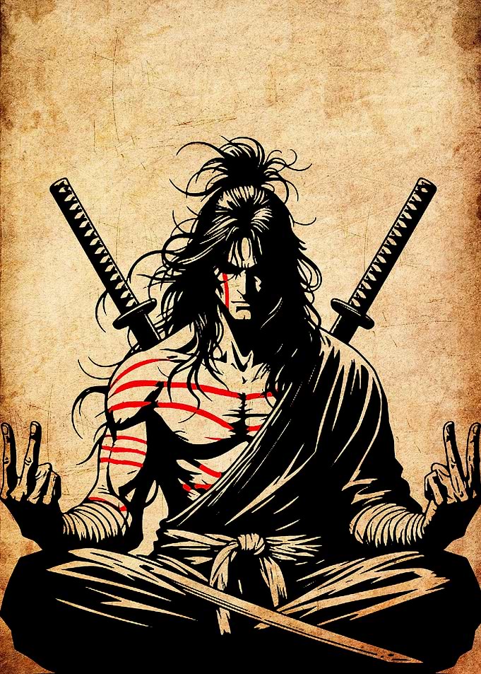Samurai Warrior in Meditation Pose