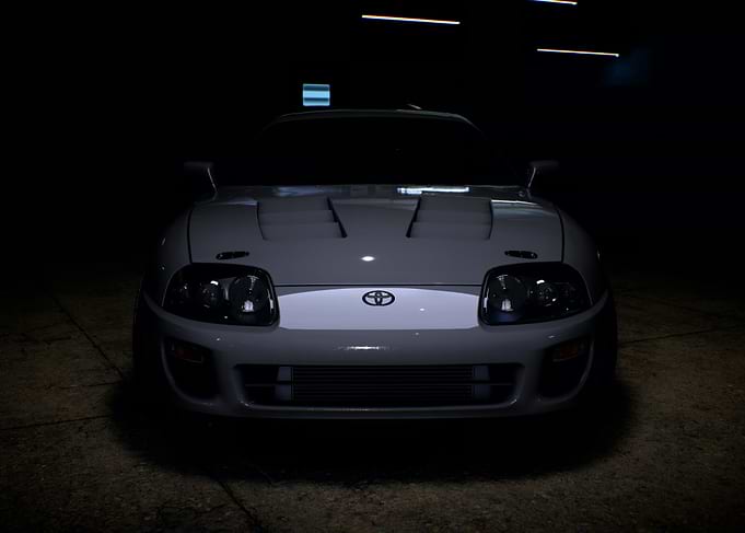 Toyota Supra Front View in the Dark