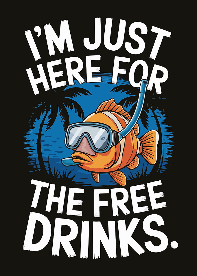 Free Drinks Fish Cartoon