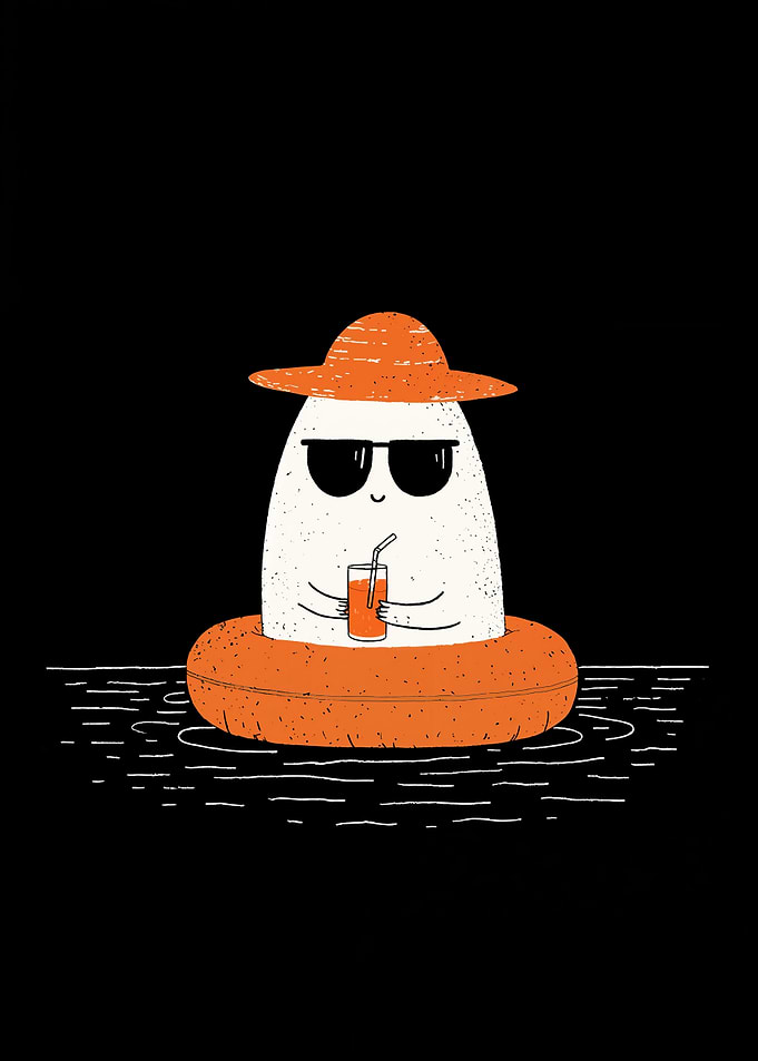 Cartoon Egg on Vacation