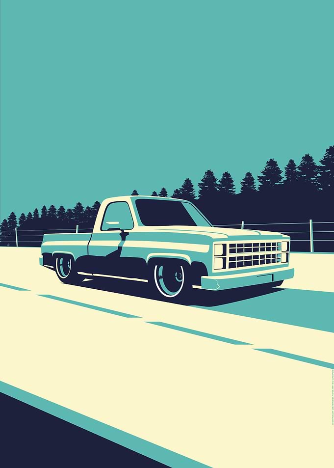 Classic Chevy C10 Silverado Truck Illustration