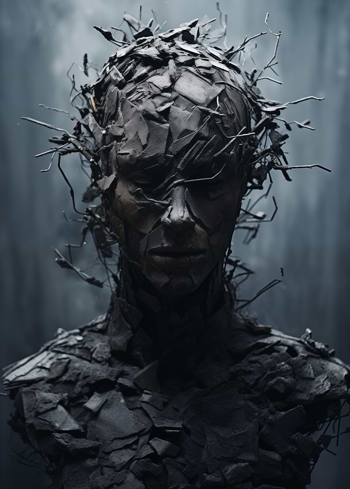 Stone Figure Portrait Art