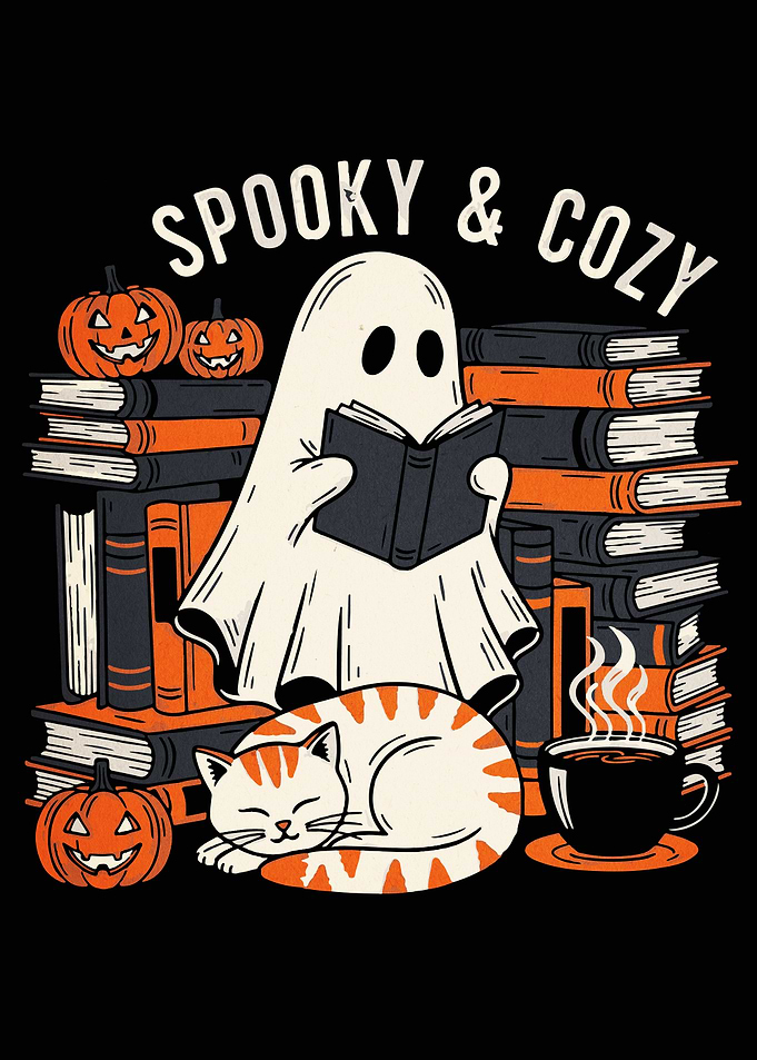 Spooky and Cozy Halloween Illustration