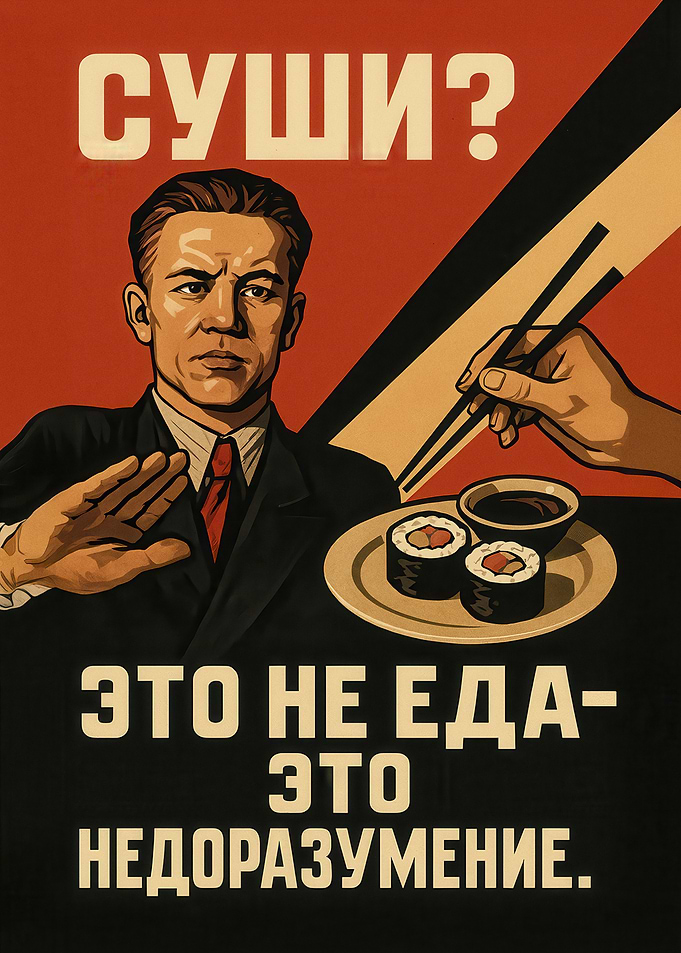Anti-Sushi Propaganda Poster