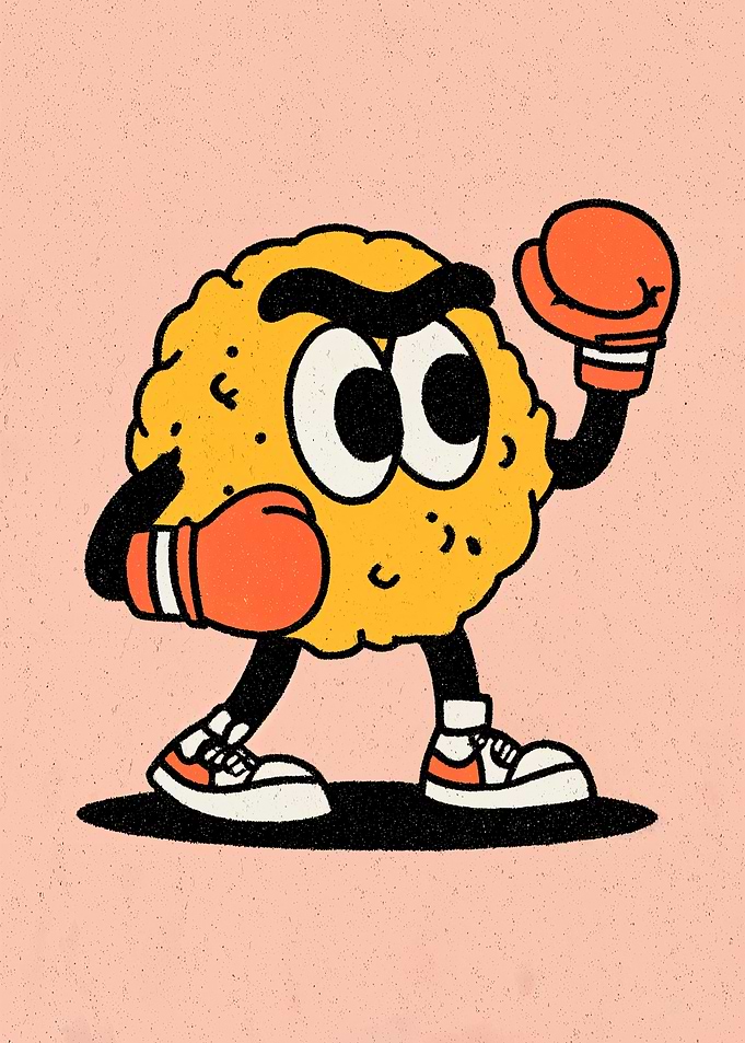 Cartoon Character Ready to Box