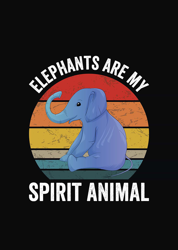Elephants are my spirit animal Retro Wildlife