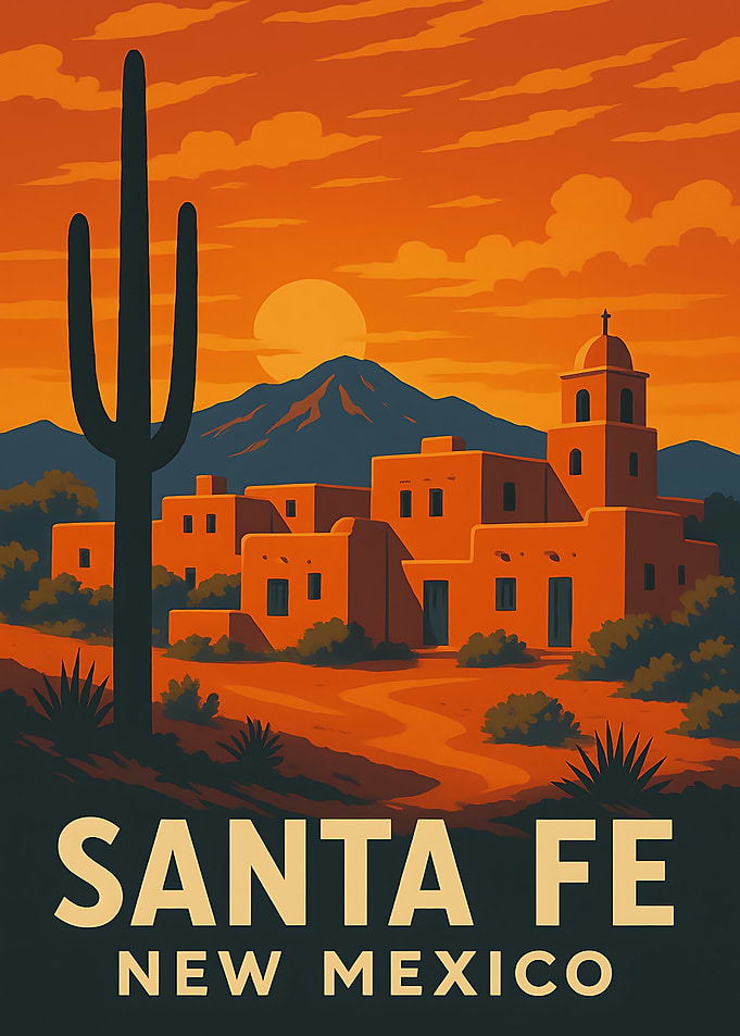 Santa Fe New Mexico Travel Poster