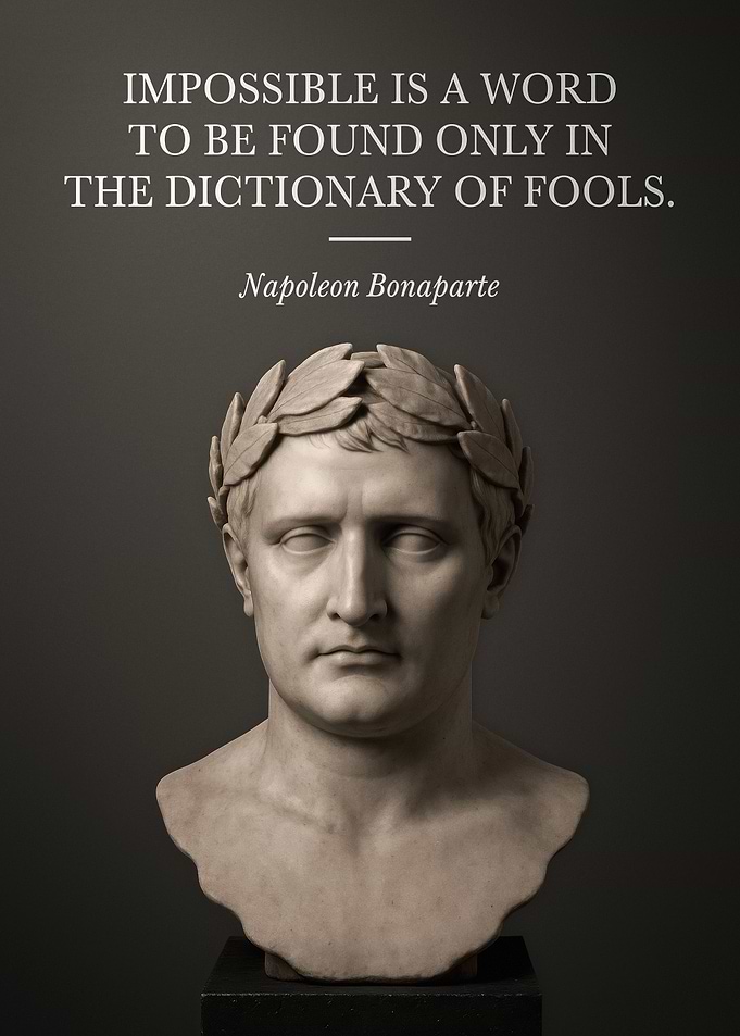 Napoleon Bonaparte Quote with Bust