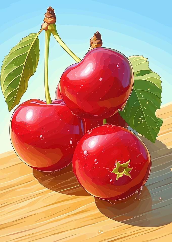 Fresh Cherries Still Life