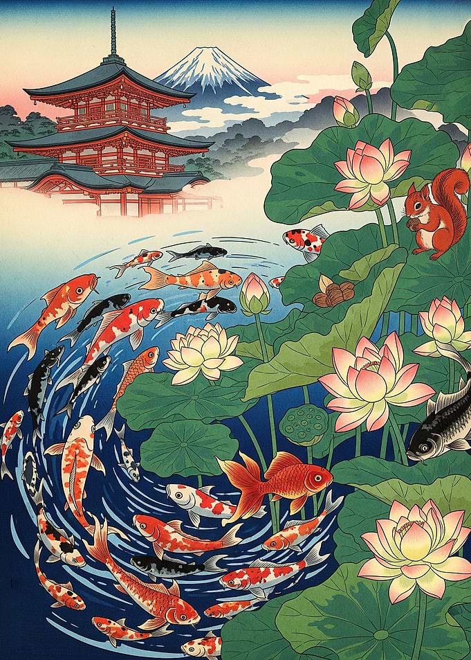 Japanese Koi Pagoda