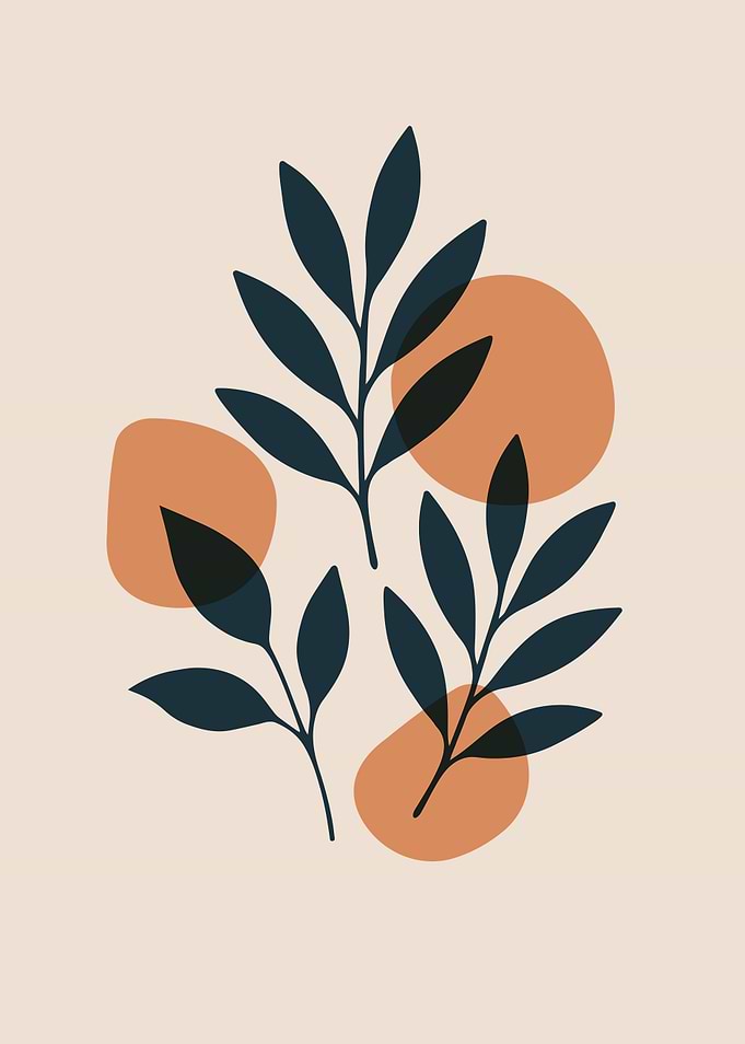 Abstract Leaves and Shapes Illustration