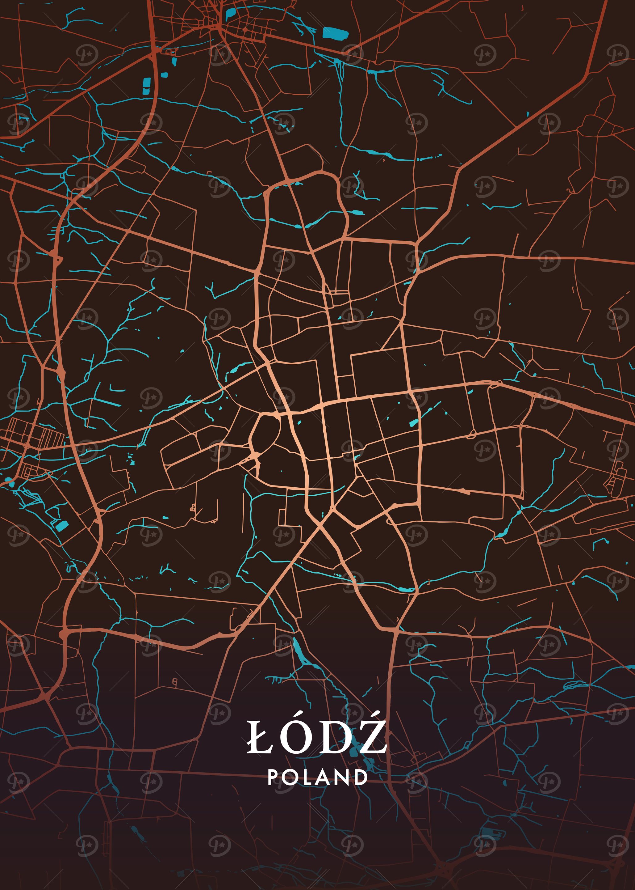 Lodz Poland City Map