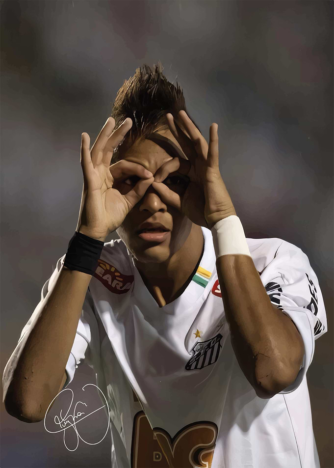 Neymar Jr. Binocular Gesture Portrait