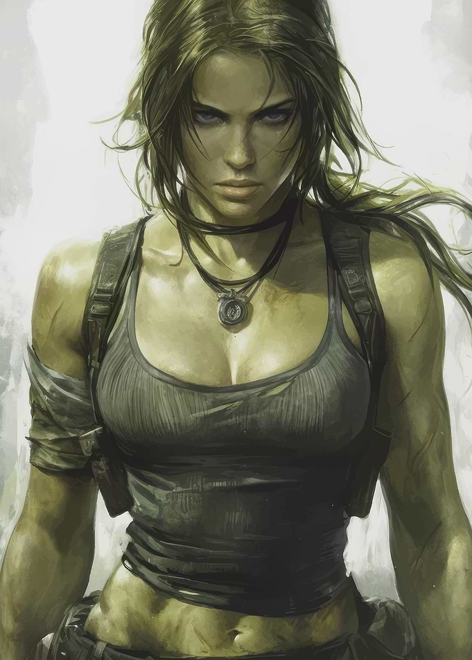Lara Croft Inspired Digital Art Portrait