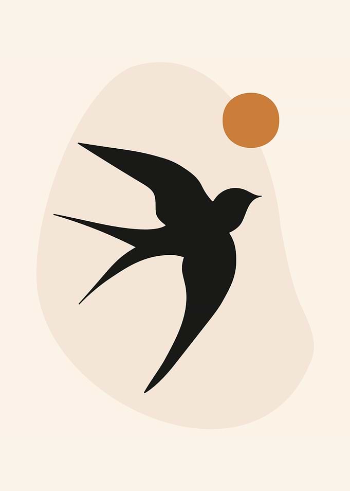 Minimalist Swallow Bird Art