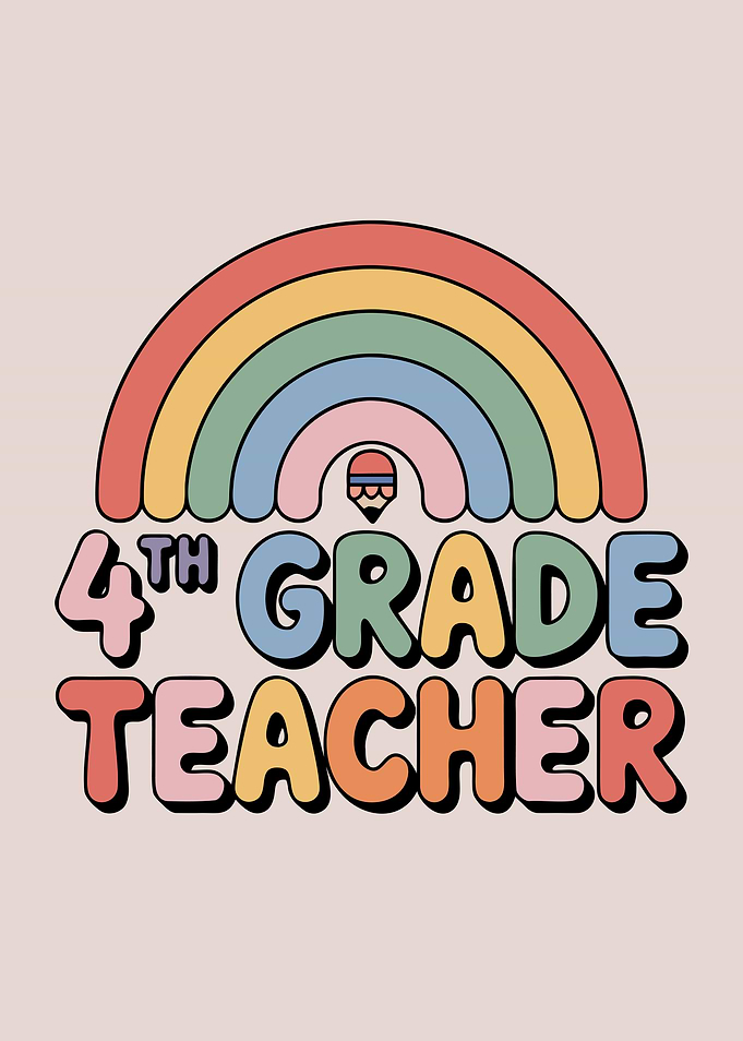 4th Grade Teacher Rainbow Graphic