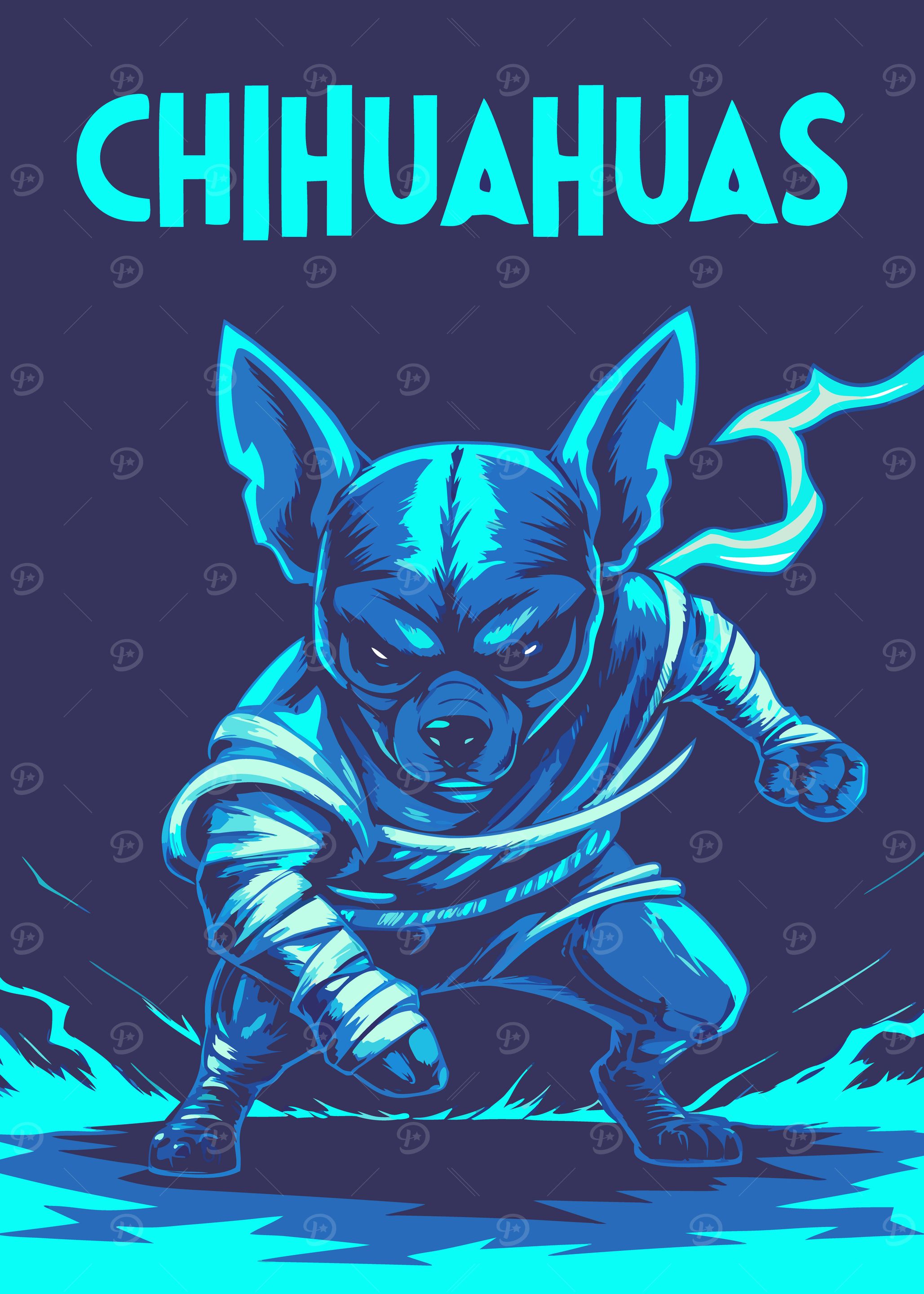 Chihuahua Mummy Cartoon Illustration