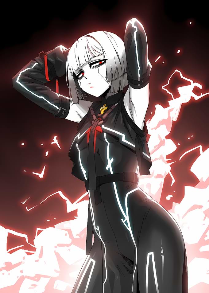 Anime Girl with Glowing Accents