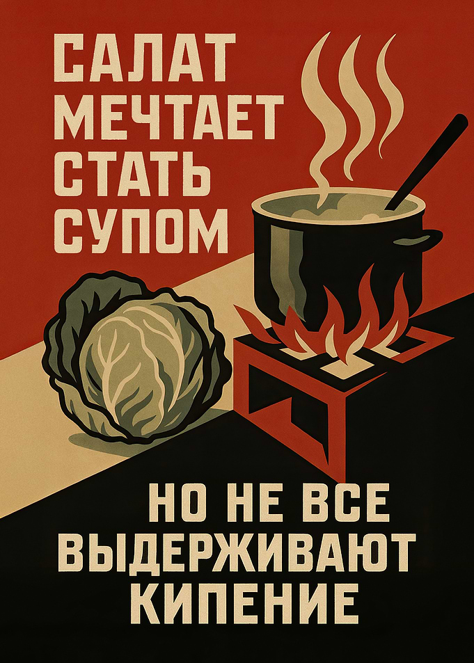 Salad Dreams of Soup: Soviet-Style Poster