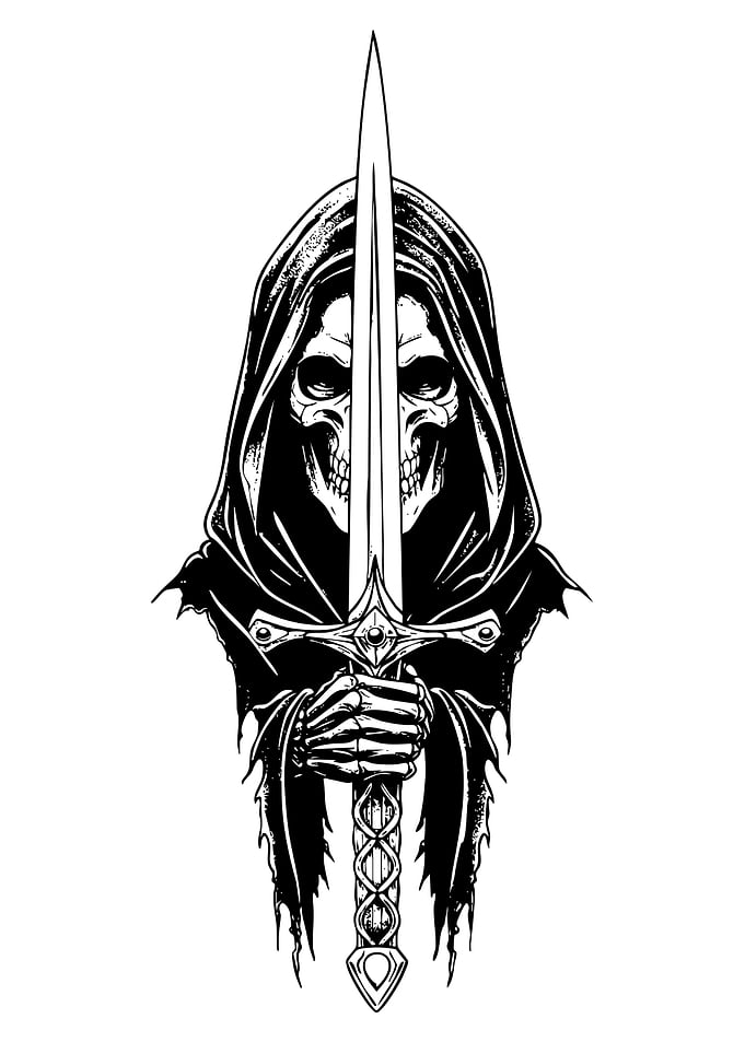 Grim Reaper with Sword Illustration