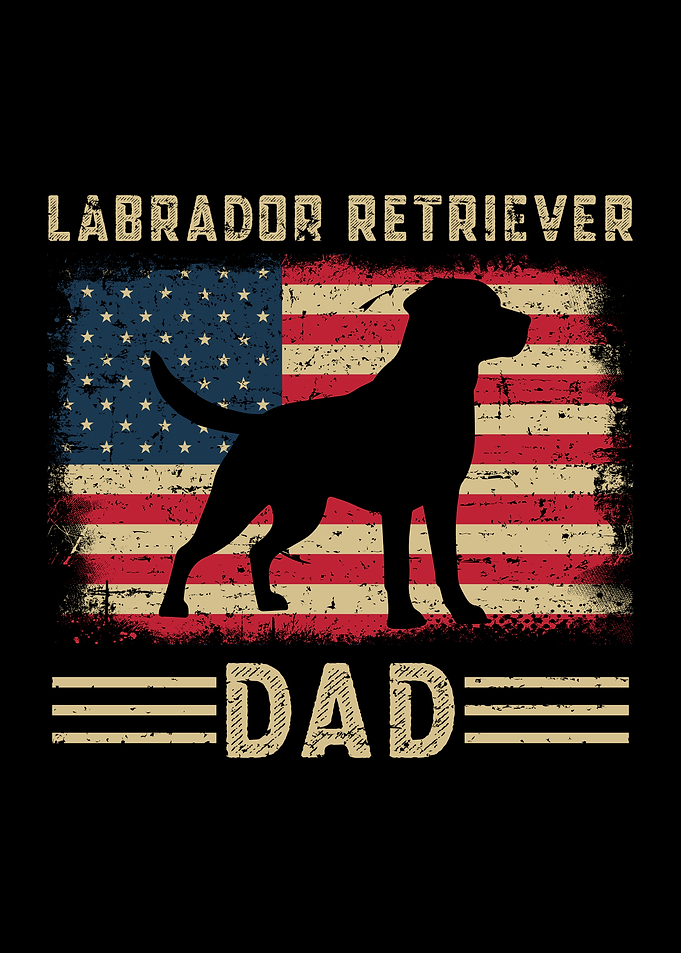 Labrador Retriever Dad American Flag