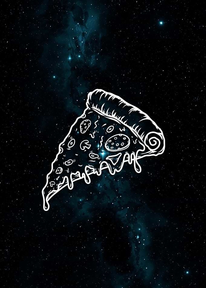 Pizza in Space Digital Art