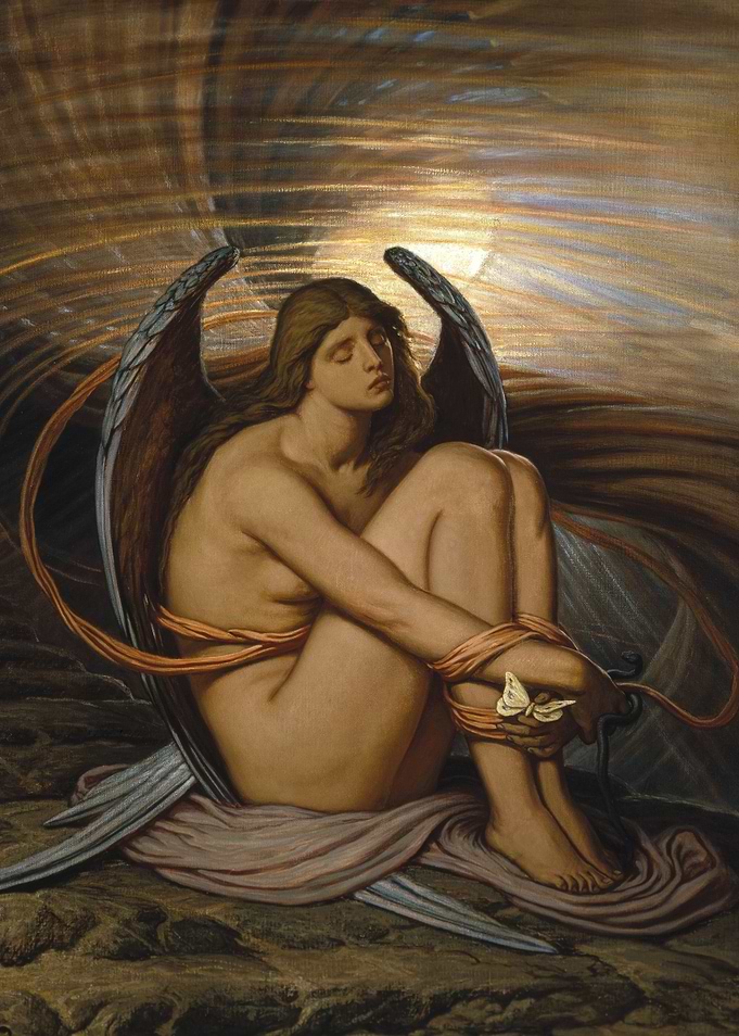 The captive angel with butterfly