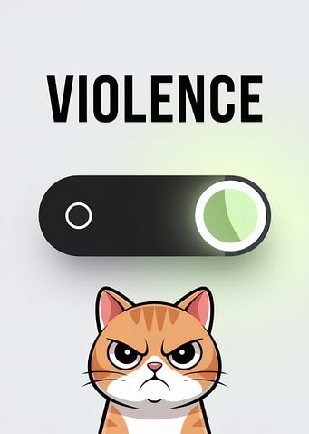 Violence Switch with Angry Cat