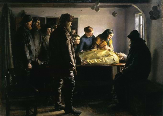 Mourning Scene Painting