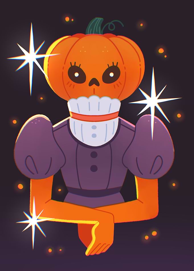 Pumpkin Girl Halloween poster