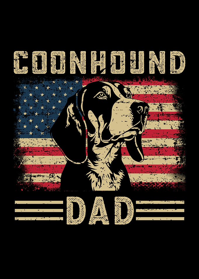 Coonhound Dad American Flag Graphic