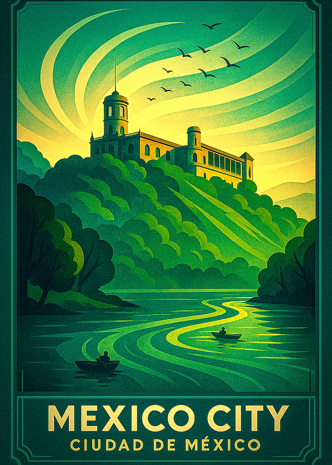 Mexico City Travel Poster Art Deco