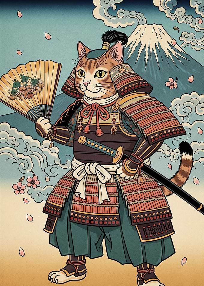 Samurai Cat Fan Sword