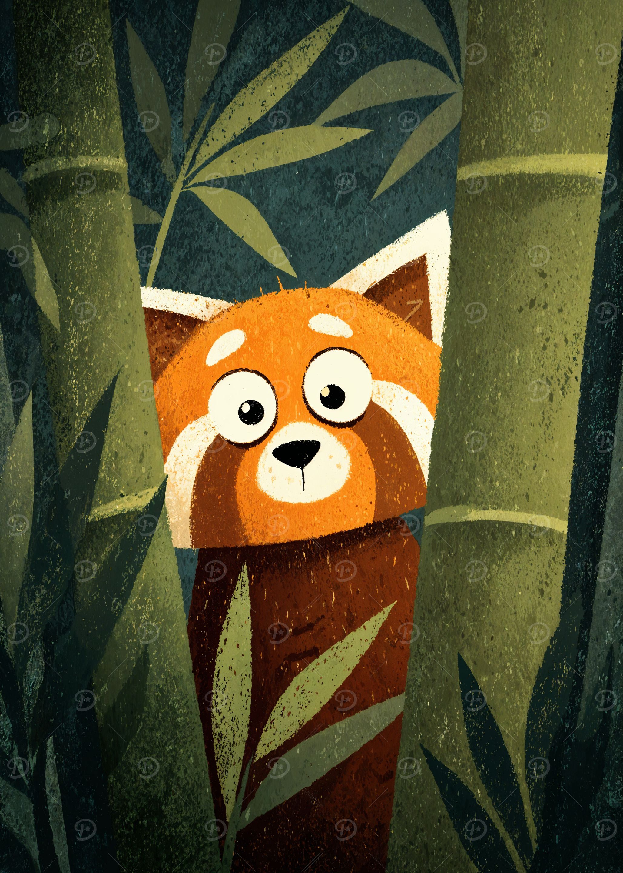 Red Panda in Bamboo Forest